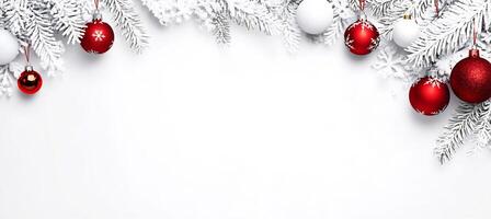 Christmas decorations on a white background photo