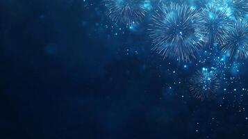 Fireworks on a dark blue background photo