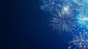 Fireworks on blue background photo