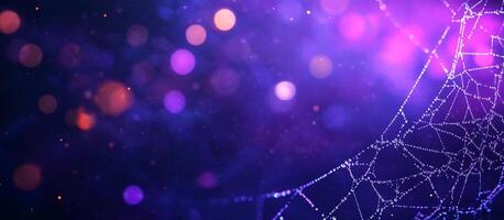 A spider web with lights on it photo