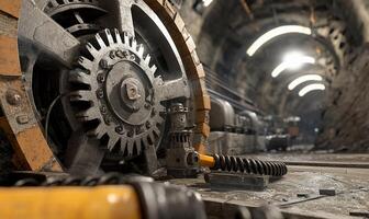 A close up of a large machine in a tunnel photo