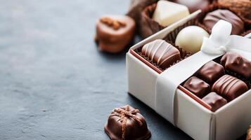 Chocolates in a gift box photo