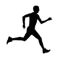 Runner Silhouette Front. A black silhouette of a runner in profile vector