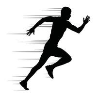 Runner Silhouette Front. A clean silhouette of a runner mid-motion vector