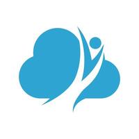 A cloud with a person holding it up vector