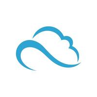 A cloud logo with a wave shape vector