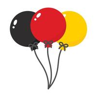 Black, red and yellow colored round balloons, as the colors of Germany flag. Flat design illustration. vector