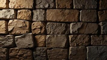 Empty wild stone cladding wall background, rustic interior design. photo