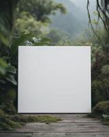 Elegant Empty Canvas in a Lush Natural Setting photo