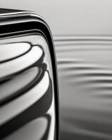 reflections a close up of a reflective surface with distorted re photo