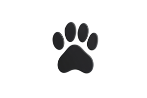 A distinct paw print shape with defined pads and a smooth surface. png