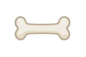 A simple, cartoonish dog bone in a light cream color, featuring rounded ends and a smooth surface. png