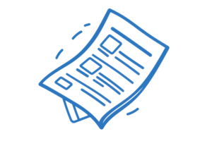 A stylized illustration of a document with lines and boxes, representing a form or a report. png