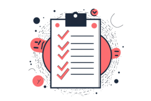 A clipboard with checklist items marked by checkmarks, illustrating organization and task completion. png