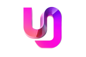 3D abstract twisted shape in vibrant pink and purple hues, with a glossy finish reflecting light. Modern digital art concept. png