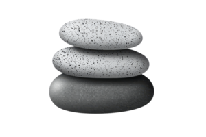 Three stacked stones in varying shades, featuring a smooth surface and speckled patterns. png