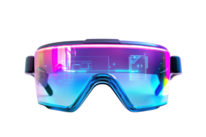 Futuristic goggles with colorful lenses, designed for augmented reality experiences and advanced technological interfaces. png