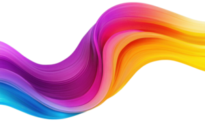 A vibrant wave of mixed colors flows smoothly, showcasing bold hues of pink, purple, blue, and yellow in a dynamic, swirling pattern. png