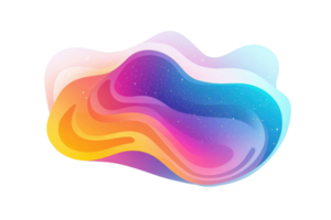 uma vibrante, abstrato blob apresentando suave gradientes do rosa, azul, e laranja, criando uma fluido visual efeito. png