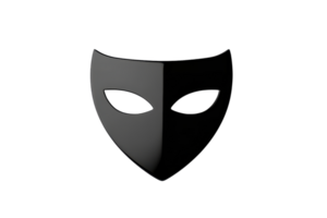 A sleek black masquerade mask with a mysterious design, perfect for adding an air of intrigue to any event or costume party. png