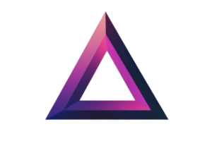 Abstract 3D optical illusion triangle with a gradient color scheme. Modern, geometric design symbolizing endless possibilities. png