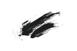 Abstract black brush strokes on a transparent background, ideal for artistic design and creative projects. High-resolution image. png