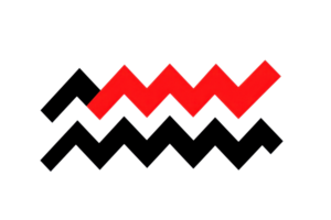 Abstract geometric pattern with red and black zigzag lines. Modern design suitable for backgrounds and textile prints. png