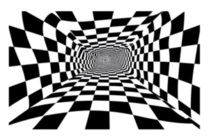Abstract 3D grid tunnel with transparent background. creating a futuristic and dynamic digital illusion of motion and depth. png