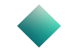 Abstract gradient diamond shape with a smooth teal color transition on a transparent background. perfect for modern design concepts. png