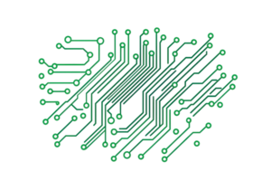 Abstract representation of a digital circuit pattern with interconnected lines, symbolizing modern technology and electronic communication. png