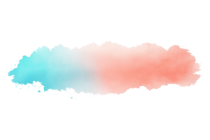 Abstract watercolor gradient in blue to coral shades, creating a serene and artistic background ideal for creative projects or designs. png