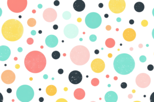 A vibrant pattern of overlapping colorful circles on a dark background, creating a playful and dynamic visual for creative use and design inspiration. png