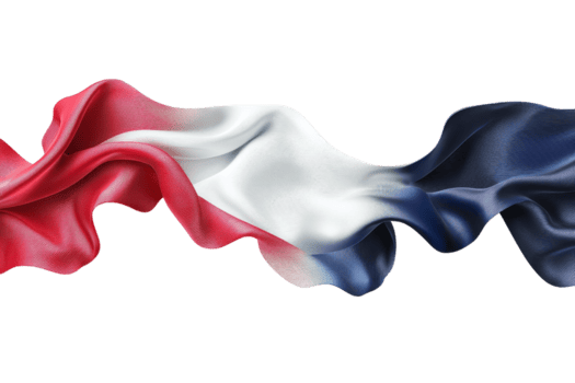 A wavy fabric in red, white, and blue colors symbolizing national pride and unity, with a dynamic flow reminiscent of a flag in motion. png