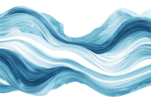 Abstract blue and white waves flowing smoothly, creating a calming and serene visual effect perfect for artistic and creative projects. png