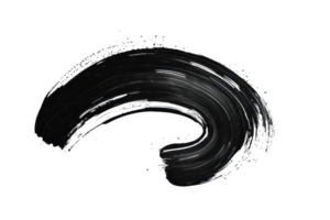 Abstract black paint stroke on transparent background. showcasing creativity and artistic expression with bold, expressive brushwork. png