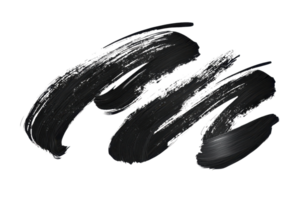 Abstract black brush strokes on transparent background. showcasing modern art and texture concepts in minimalistic design. png
