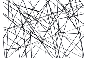 Abstract black and white geometric pattern with intersecting lines creating a complex network on a transparent background. png