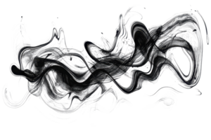 Abstract black and white smoke art with flowing lines and intricate patterns, perfect for creative backgrounds or modern designs. png
