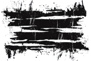 Abstract black brush strokes on a transparent background, perfect for modern design projects and adding texture to visuals. png