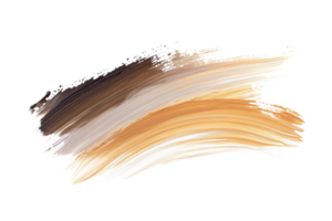 Abstract brush strokes in brown and beige tones on a transparent background. showcasing creativity and artistic expression for design projects. png