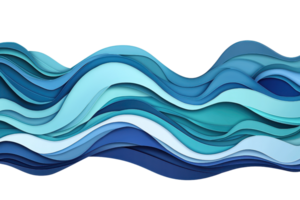 Abstract blue wave pattern with layered curves creates a dynamic and calming design perfect for backgrounds and modern art displays. png
