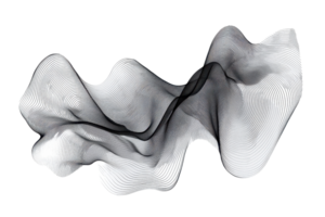 Abstract black and white smoke swirl on a transparent background. showcasing a dynamic flow and elegant curves in a minimal artistic style. png