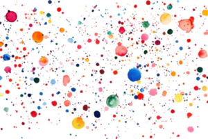 Abstract image of colorful circles in a random pattern, creating a vibrant, lively atmosphere perfect for creative and artistic projects. png