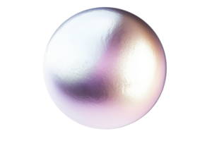 Abstract iridescent sphere with soft gradients of purple and white, reflecting light and creating a tranquil and futuristic ambiance. png