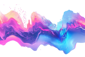 Abstract colorful wave blending vibrant pink, purple, and blue hues, creating a fluid and dynamic visual composition. png