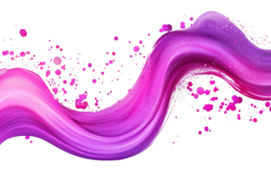 Abstract purple and pink paint splash on transparent background. creating a dynamic and vibrant artistic effect, symbolizing creativity and flow. png