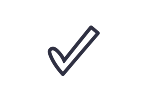 Black checkmark icon on a transparent background, representing confirmation, approval, or completion in a modern minimalist style. png