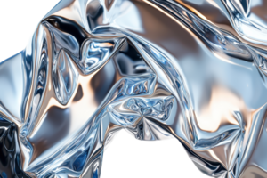 Abstract metallic texture with flowing curves and shiny reflections. Perfect for backgrounds, design projects, and art concepts. png