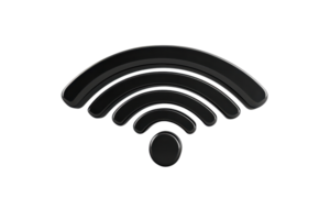 Black wireless symbol on transparent background. representing connectivity and technology concepts. Ideal for digital communication themes. png