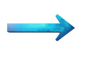 Blue gradient arrow pointing right, symbolizing direction and forward movement, perfect for navigation or infographic design use. png